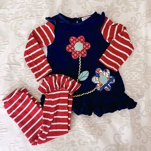 Jumping Fences Flowers Matching Ruffle Set